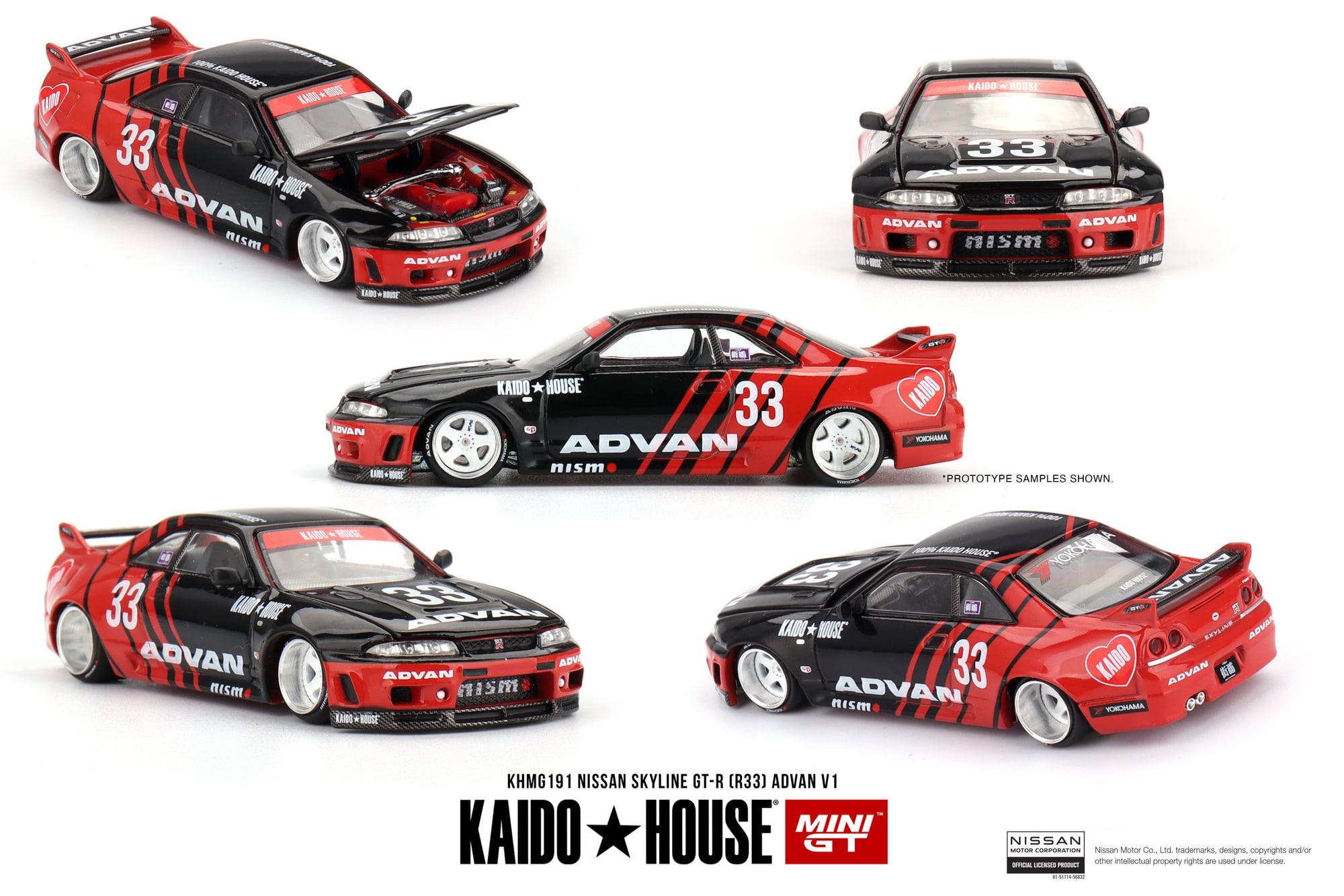 Kaido House Nissan Skyline GT-R R33 Advan V1 Black