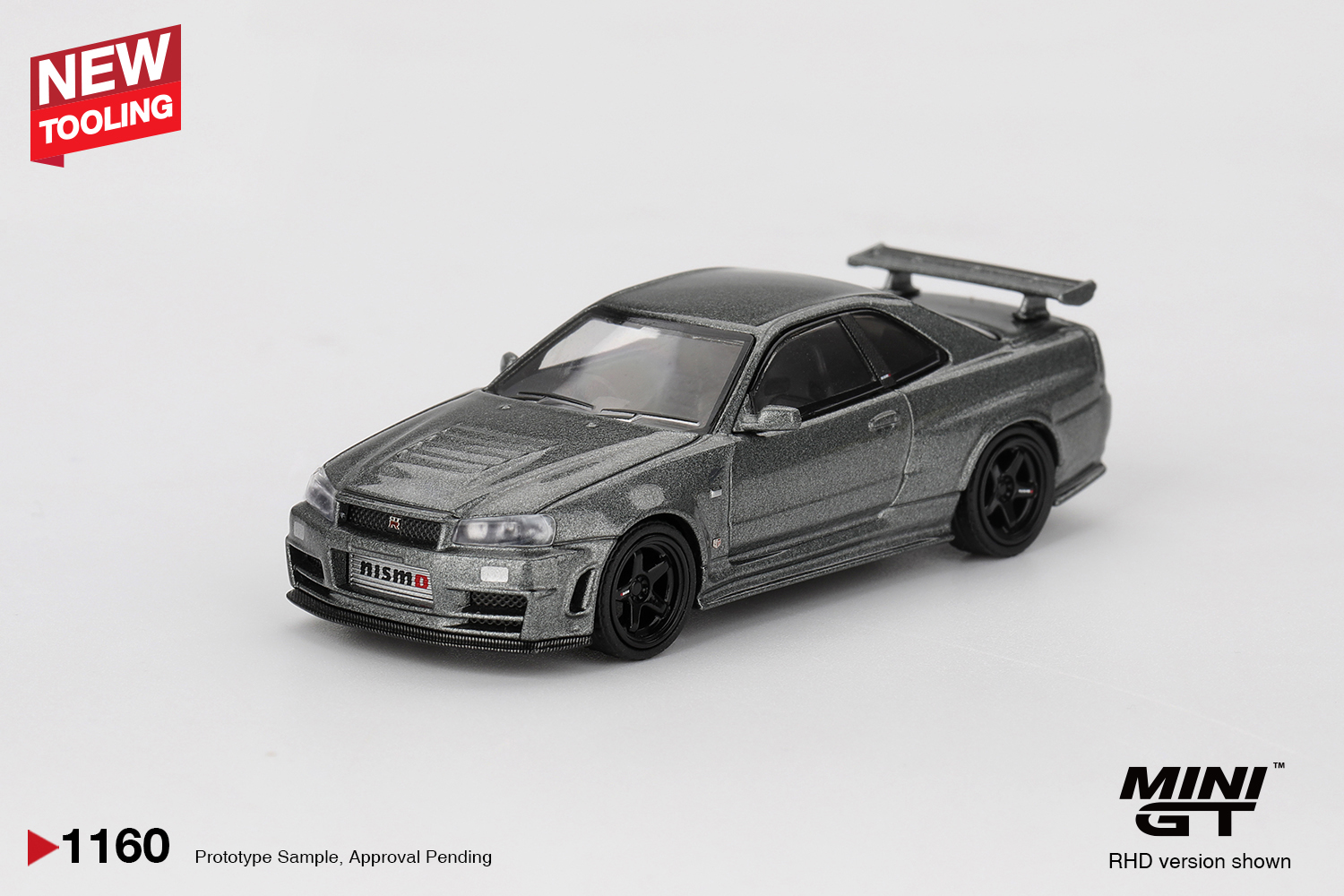 MINI GT Nissan Skyline GT-R BNR34 NISMO CRS Dark Metal Gray
