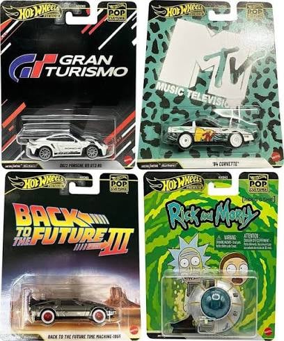 Hot Wheels Hot Wheels Premium Pop Culture Lot | Porsche 911 GT3 RS, MTV Corvette, BTTF Time Machine & Rick’s Ship