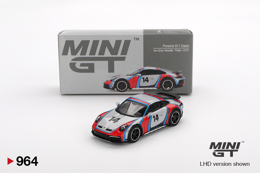 MINI GT Porsche 911 Dakar Rally 1978 Ice Grey Metallic