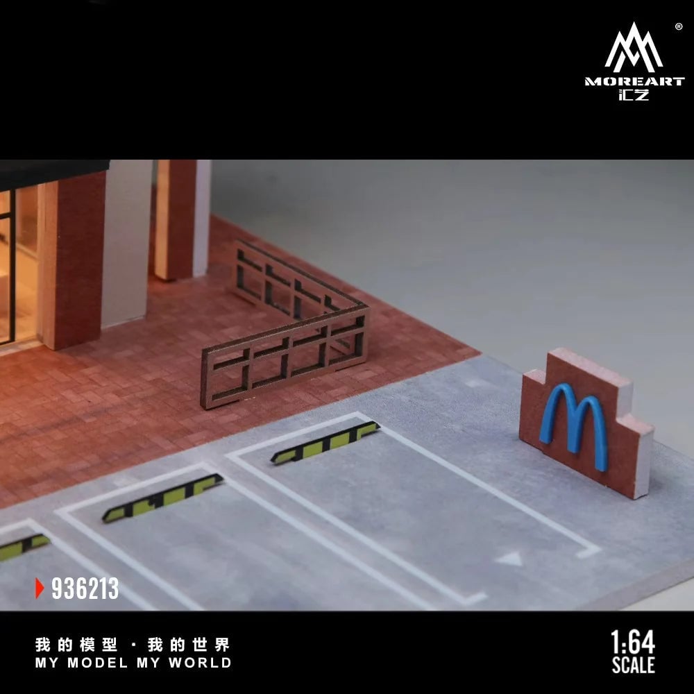 MoreArt McDonald's Blue Logo Miniature Scene & Garage | MoreArt 1:64 Diorama photo 4