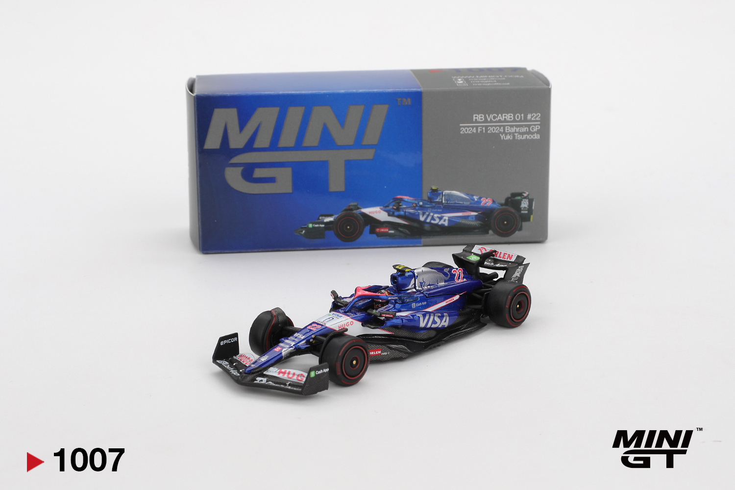 MINI GT Racing Bulls VCARB 01 #22 Yuki Tsunoda 2024 Bahrain GP
