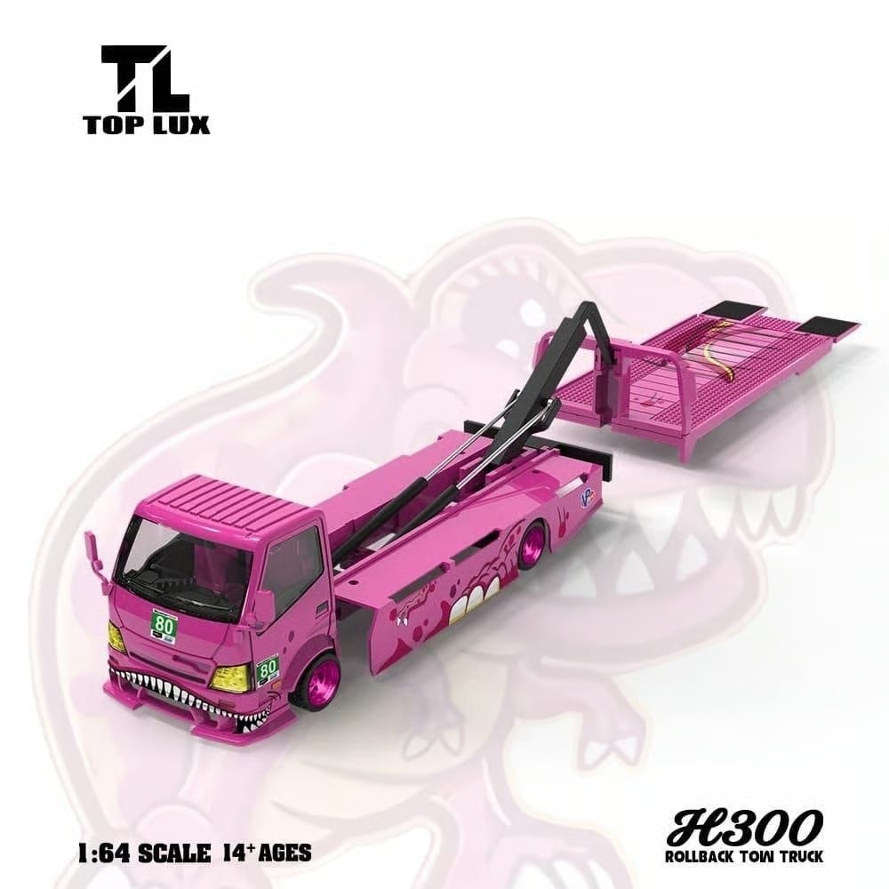 Top Lux H300 Rollback Tow Truck Pink Monster Edition