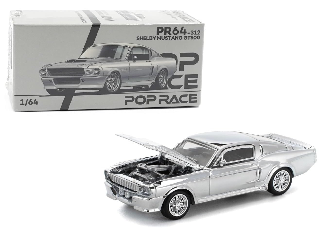 Pop Race Pop Race Shelby Mustang GT500 Chrome | PR64-312