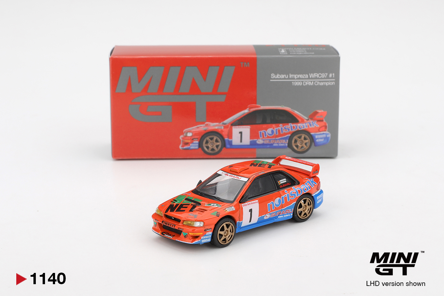 MINI GT Subaru Impreza WRC97 #1 1999 DRM Champion