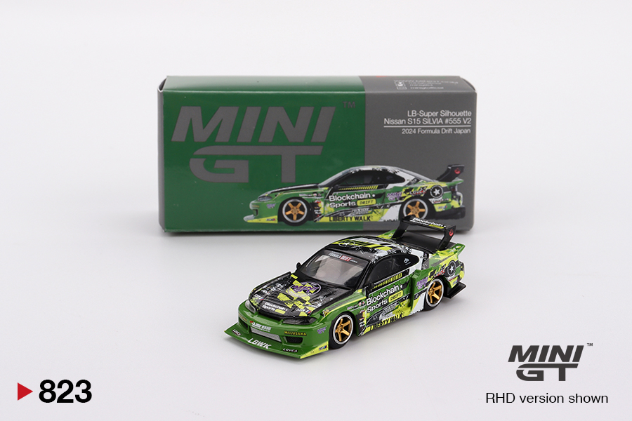 MINI GT Nissan S15 Silvia LB-Super Silhouette #555 V2 2024 Formula Drift Japan