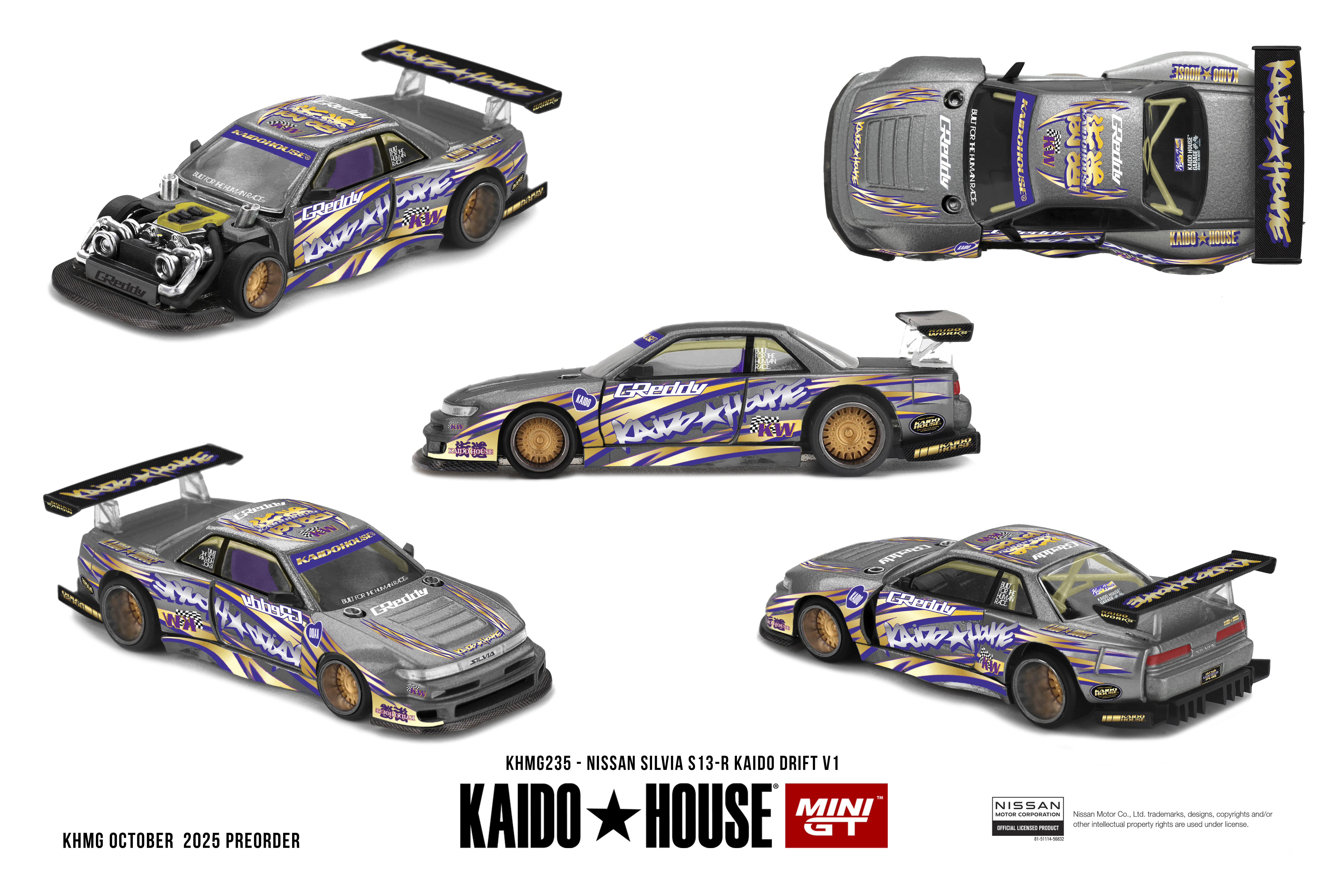 Kaido House Nissan Silvia S13-R Kaido Drift V1 Gun Metallic