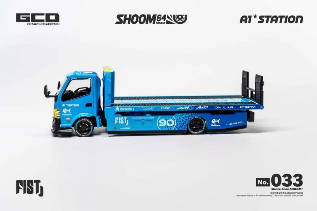 GCD FIST Team Hino 300 Custom Drop-Bed Car Carrier (LHD) | GCD x Shoom64 1:64 photo 4