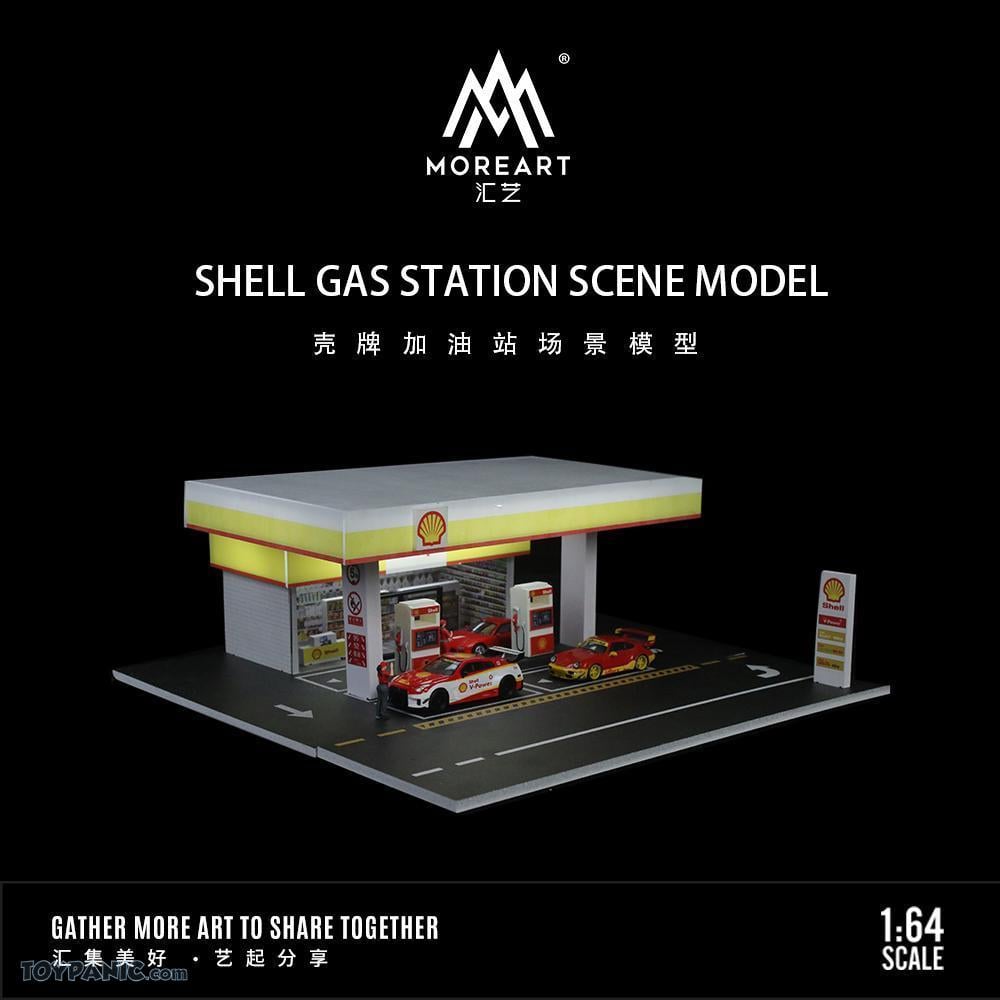 MoreArt Shell Gas Station Scene Diorama & Garage | MoreArt 1:64 Diorama photo 2