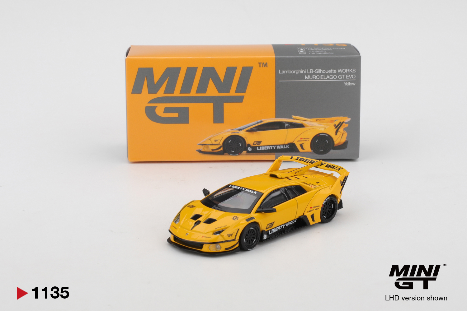 MINI GT Lamborghini LB-Silhouette WORKS Murciélago GT Evo Yellow