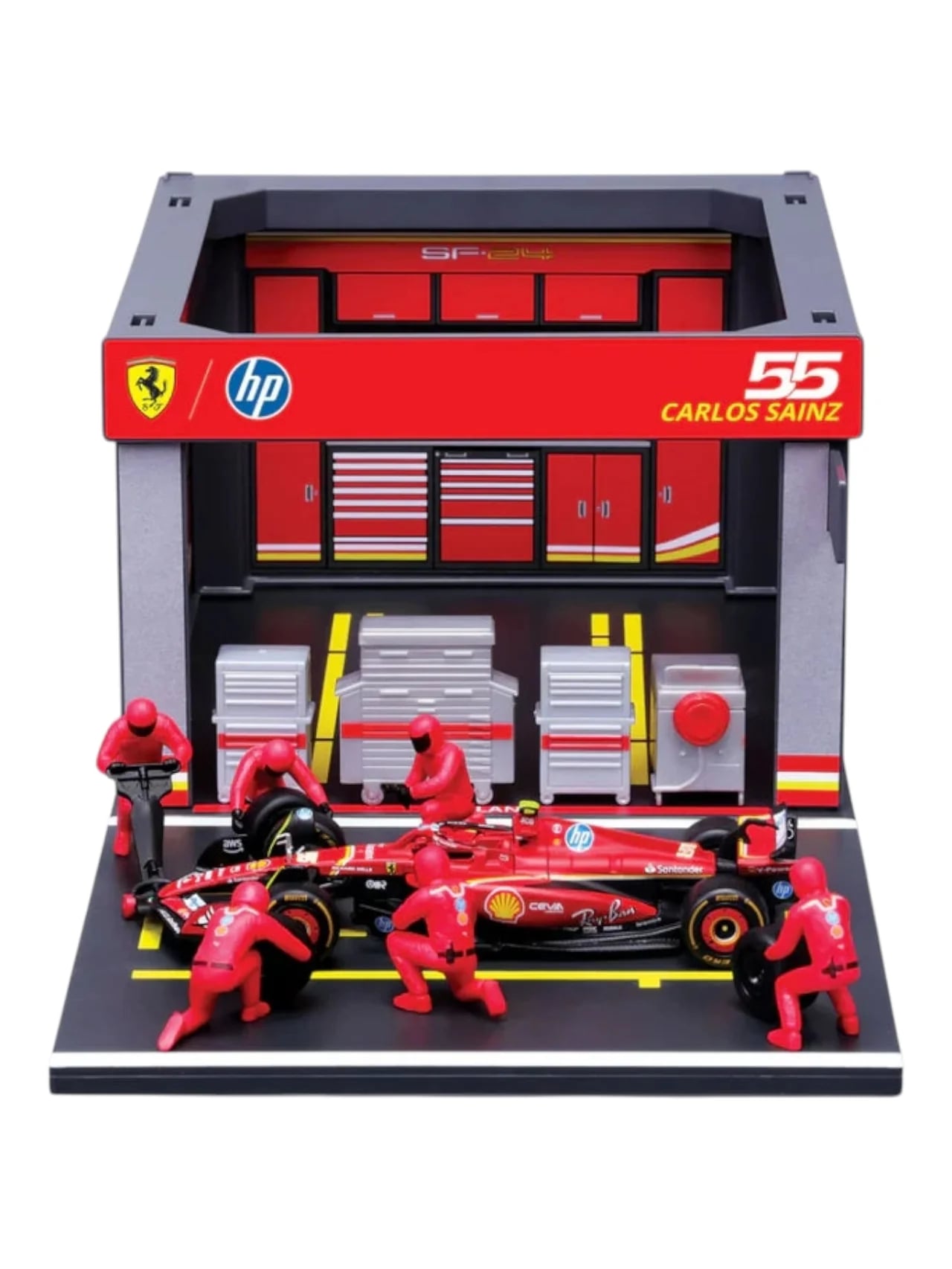 Bburago Bburago Pit Pass Ferrari SF-24 Carlos Sainz #55 Diorama | 2024 | 1:43