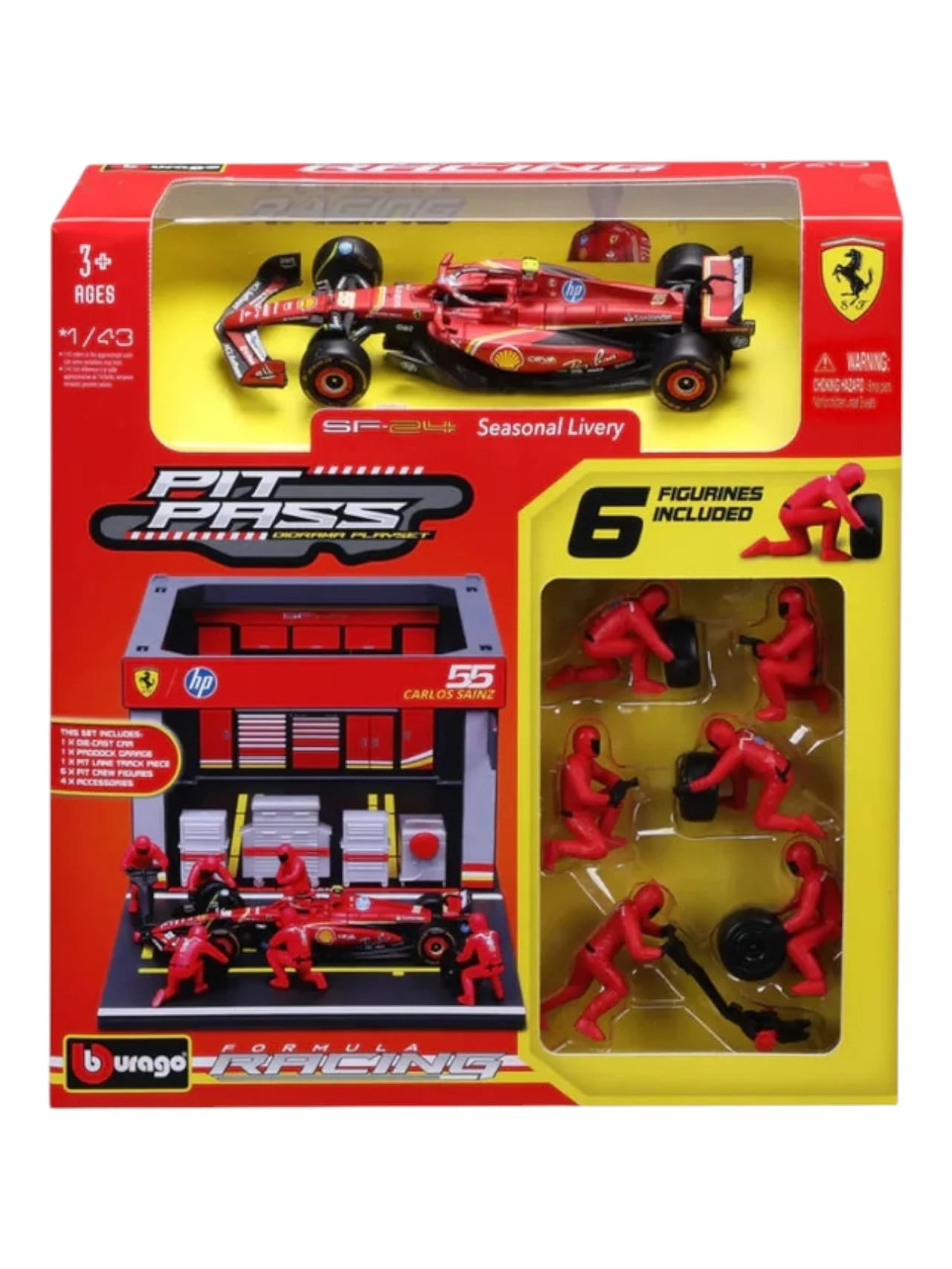Bburago Bburago Pit Pass Ferrari SF-24 Carlos Sainz #55 Diorama | 2024 | 1:43 photo 2